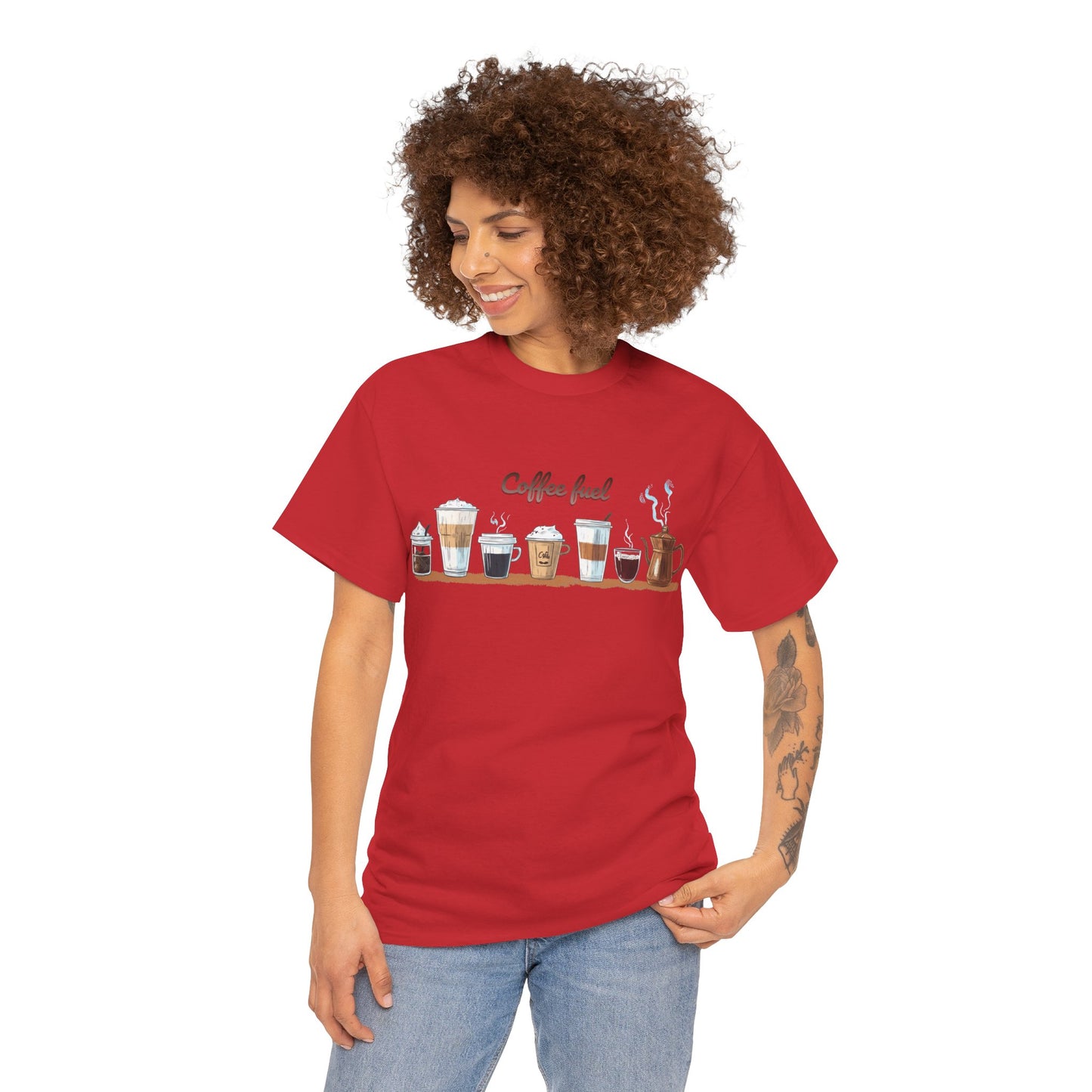 Coffee Cups T-shirt - Unisex Heavy Cotton Tee