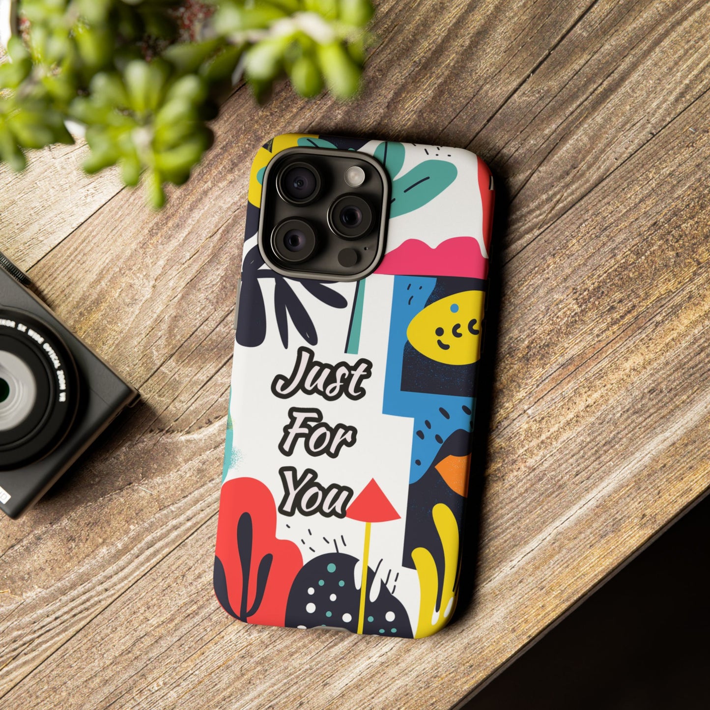 Colorful Phone Case with "Just For You" Design - Fun Gift, Unique Phone Accessory, Vibrant Design, Custom Gift Idea, Personal Touch