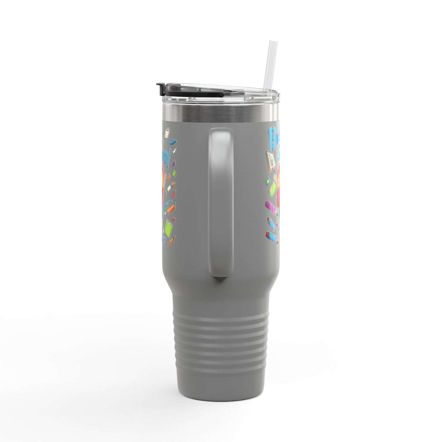 Back to School Insulated Travel Mug, 40oz - Colorful Design for Kids