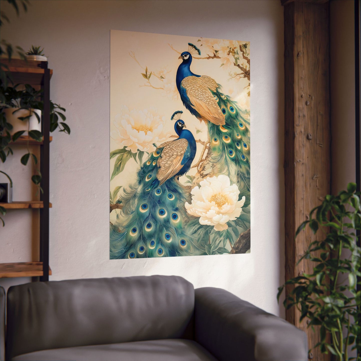 Matte Vertical Peacock Poster