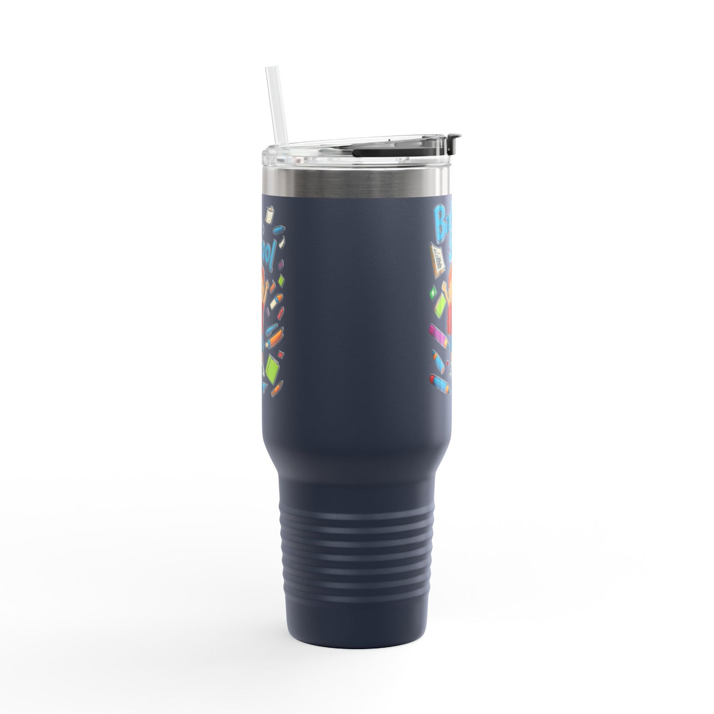 Back to School Insulated Travel Mug, 40oz - Colorful Design for Kids