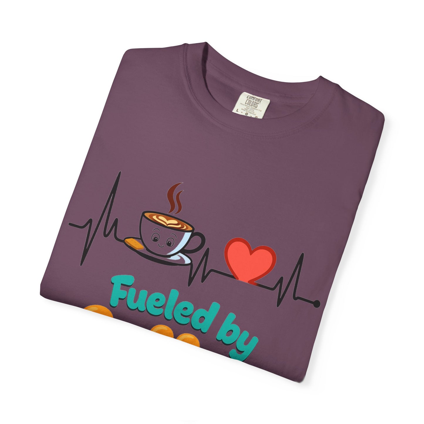 Fueled by Coffee & Love T-Shirt, Cute Coffee Lover Tee, Unisex Graphic Tee, Gift for Coffee Addicts, Casual Everyday Wear
