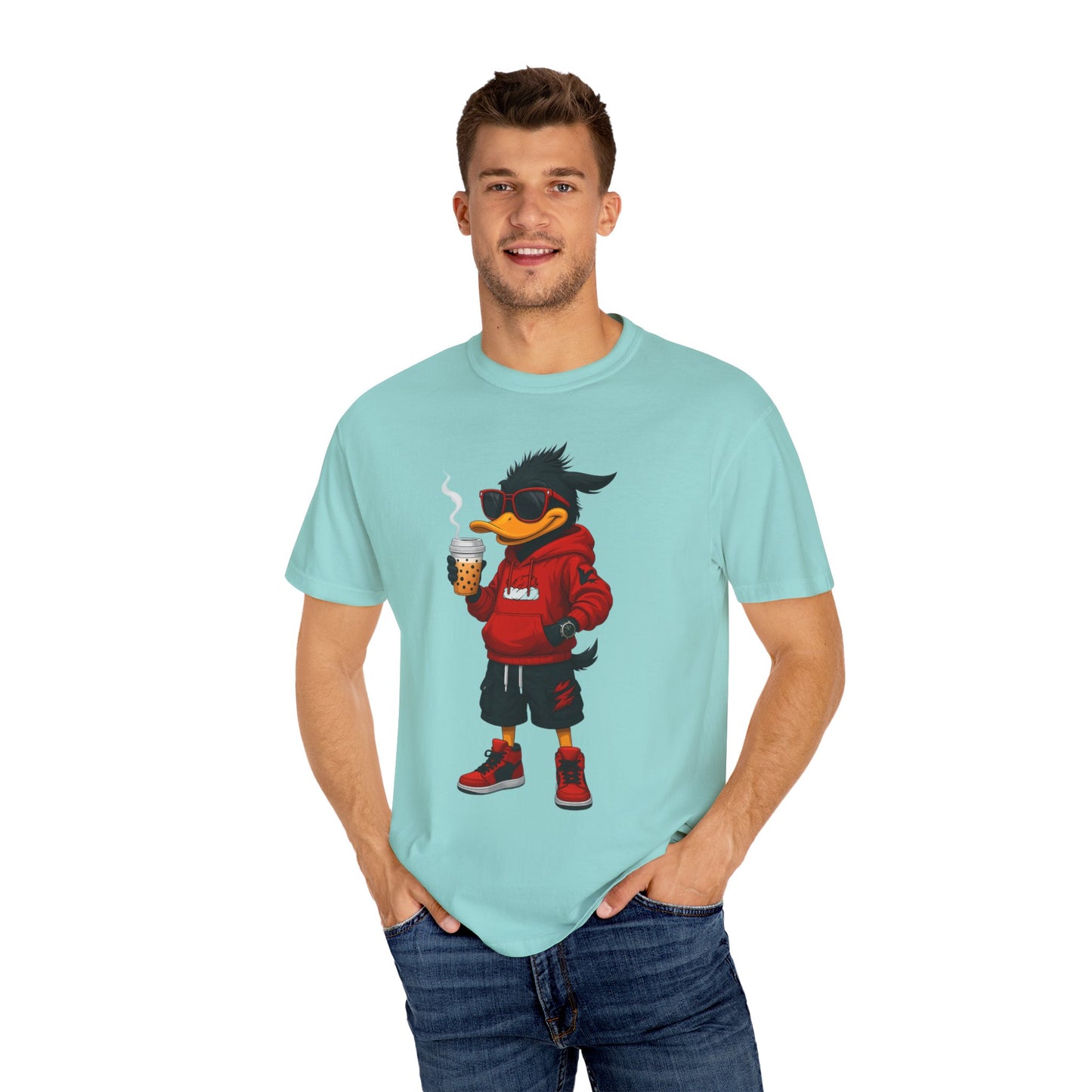 Cool Cartoon Duck Men's T-Shirt, Casual Graphic Tee, Fun Summer Shirt, Gift, Streetwear Style, Perfect for Parties