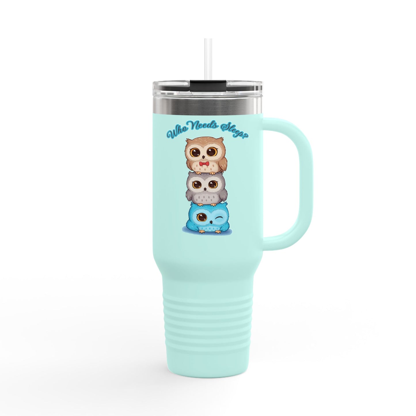 Cute Owl Insulated Travel Mug - 40oz, Perfect for Coffee Lovers