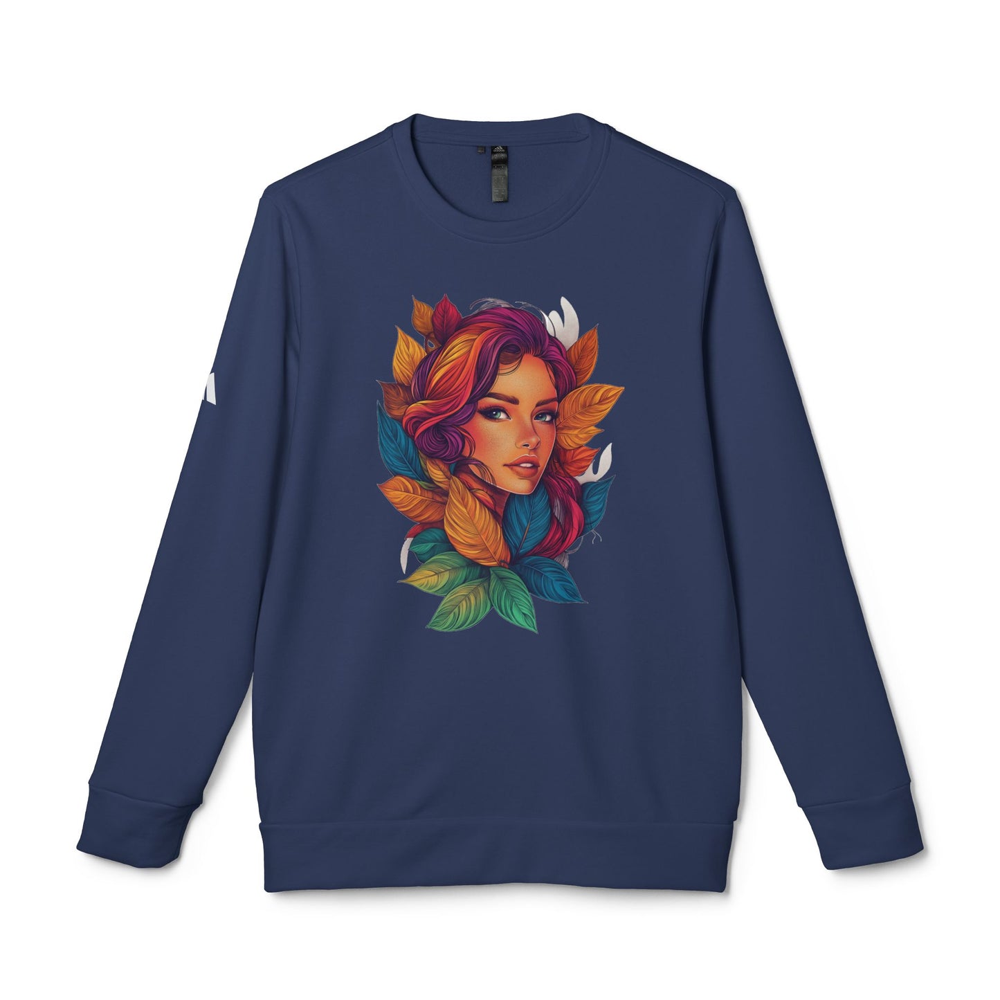 Adidas Women's Fleece Crewneck Sweatshirt - Fantasy Woman Face Fleece Sweatshirt