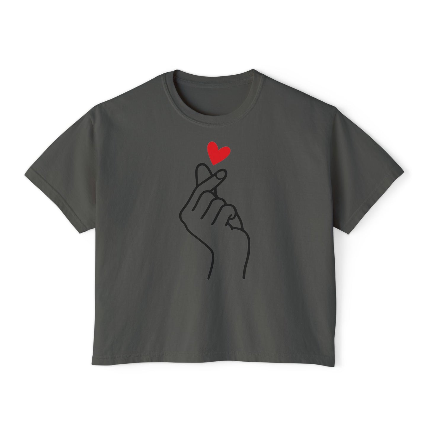 Women's Boxy Tee with Heart Design, Cute Casual T-Shirt, Gifts for Her, Love Themed Apparel, Easy Summer Style, Trendy Everyday Wear