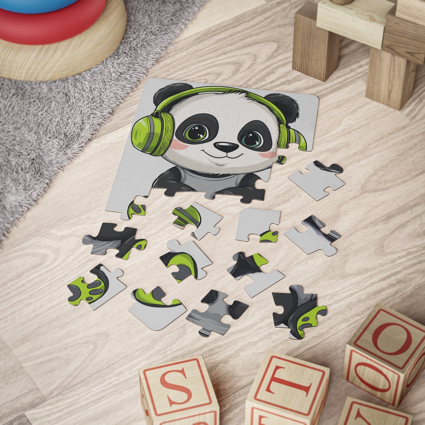Kids' Panda Puzzle - 30-Piece Fun with Headphones