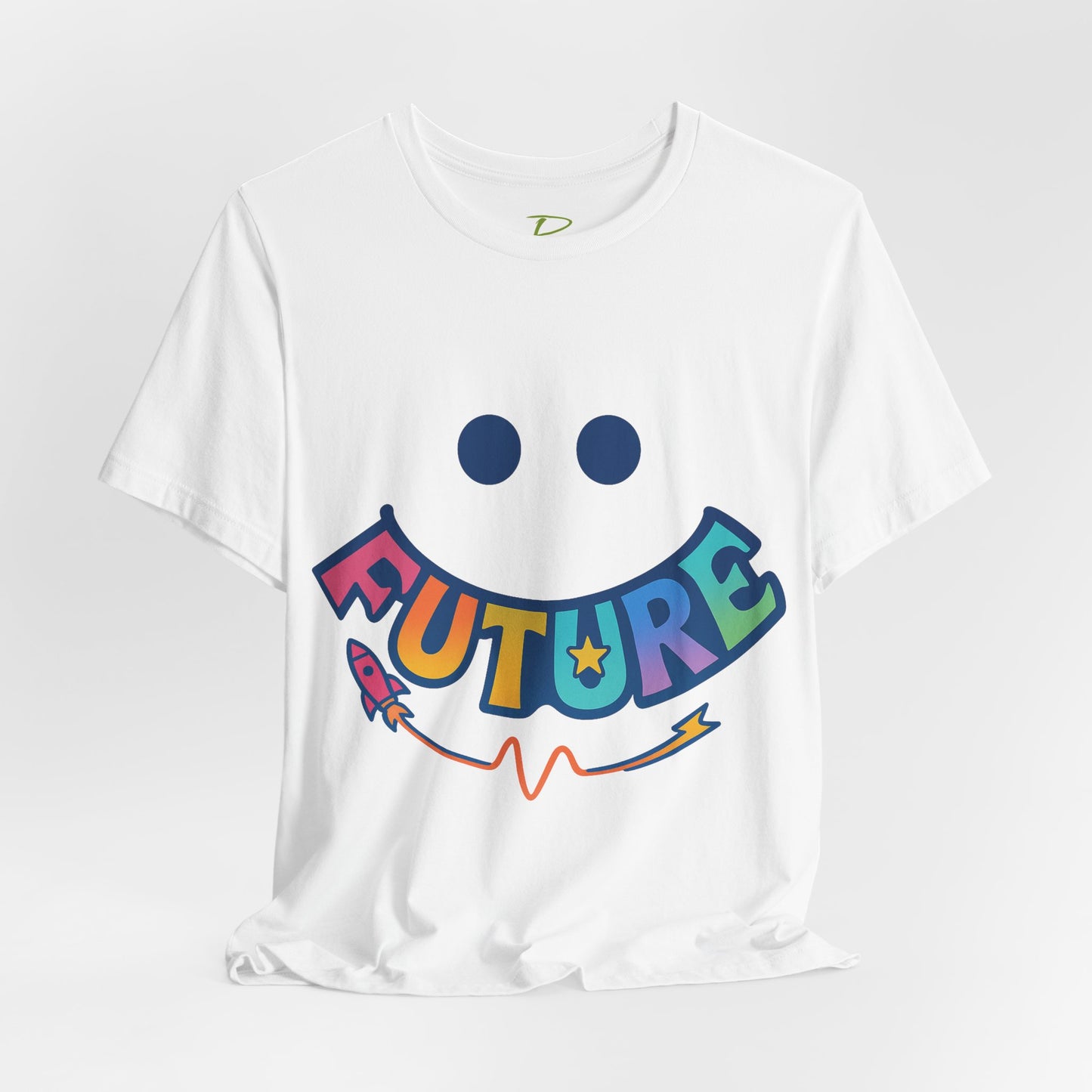 Colorful Future Smiley Unisex Tee - Vibrant Graphic T-Shirt for Optimism and Fun - Lightweight Fabric T-shirt