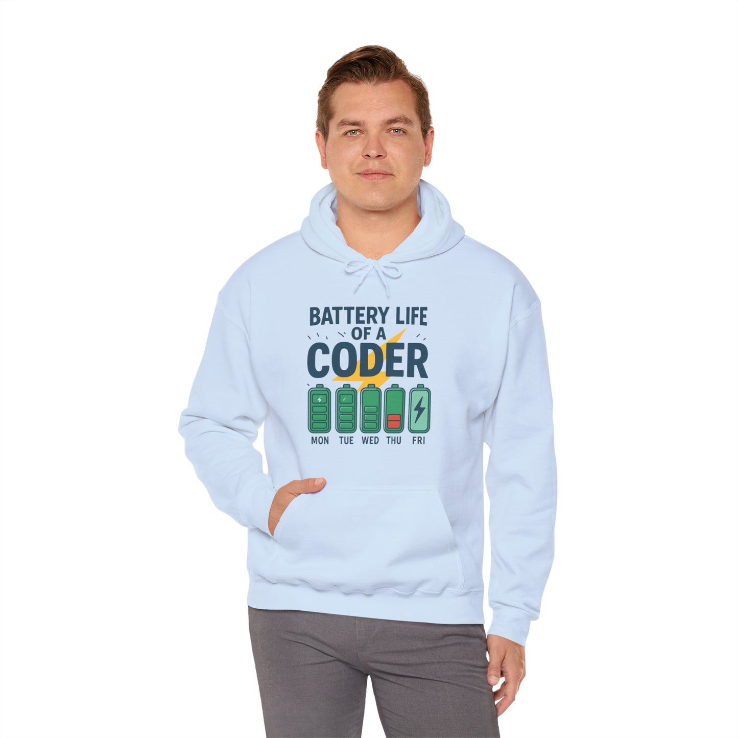 Battery Life of a Coder Hoodie, Programmer Gift, Coding Apparel, Techie Fashion