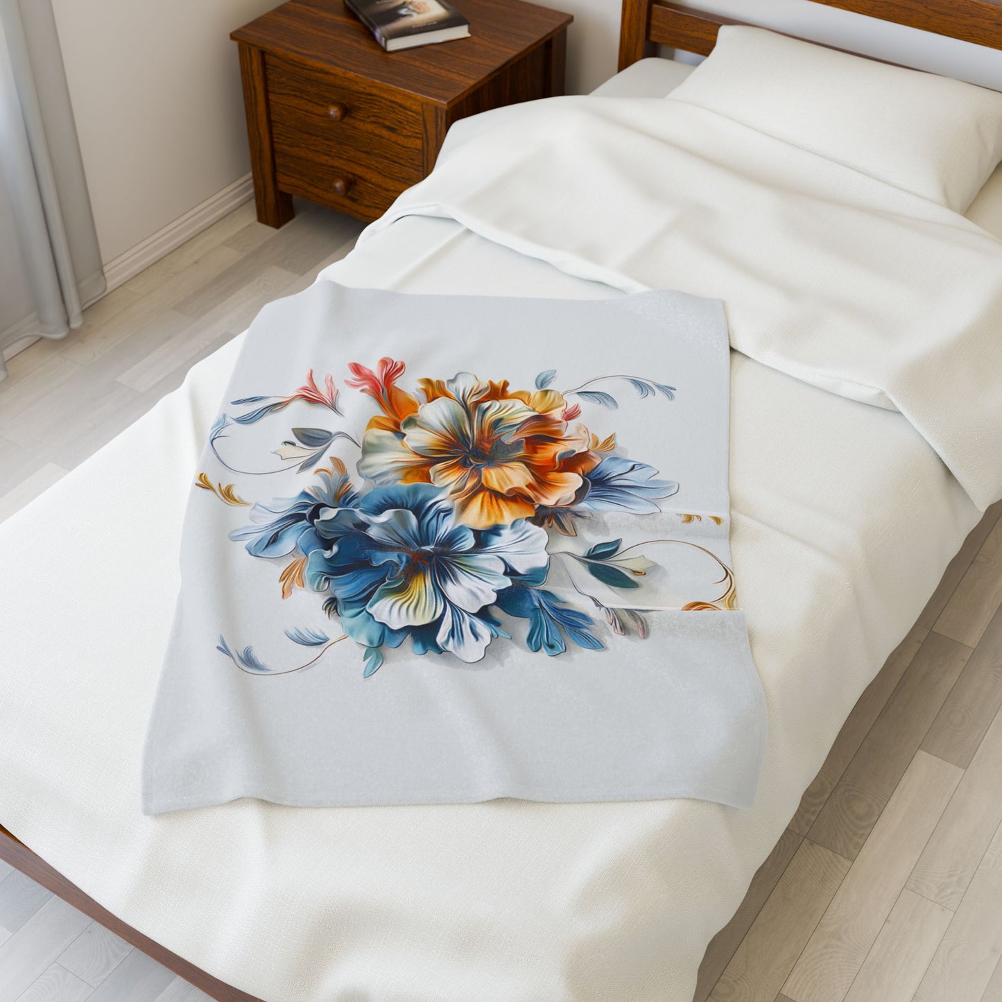 Floral Velveteen Plush Blanket - Cozy Home Decor for All Occasions