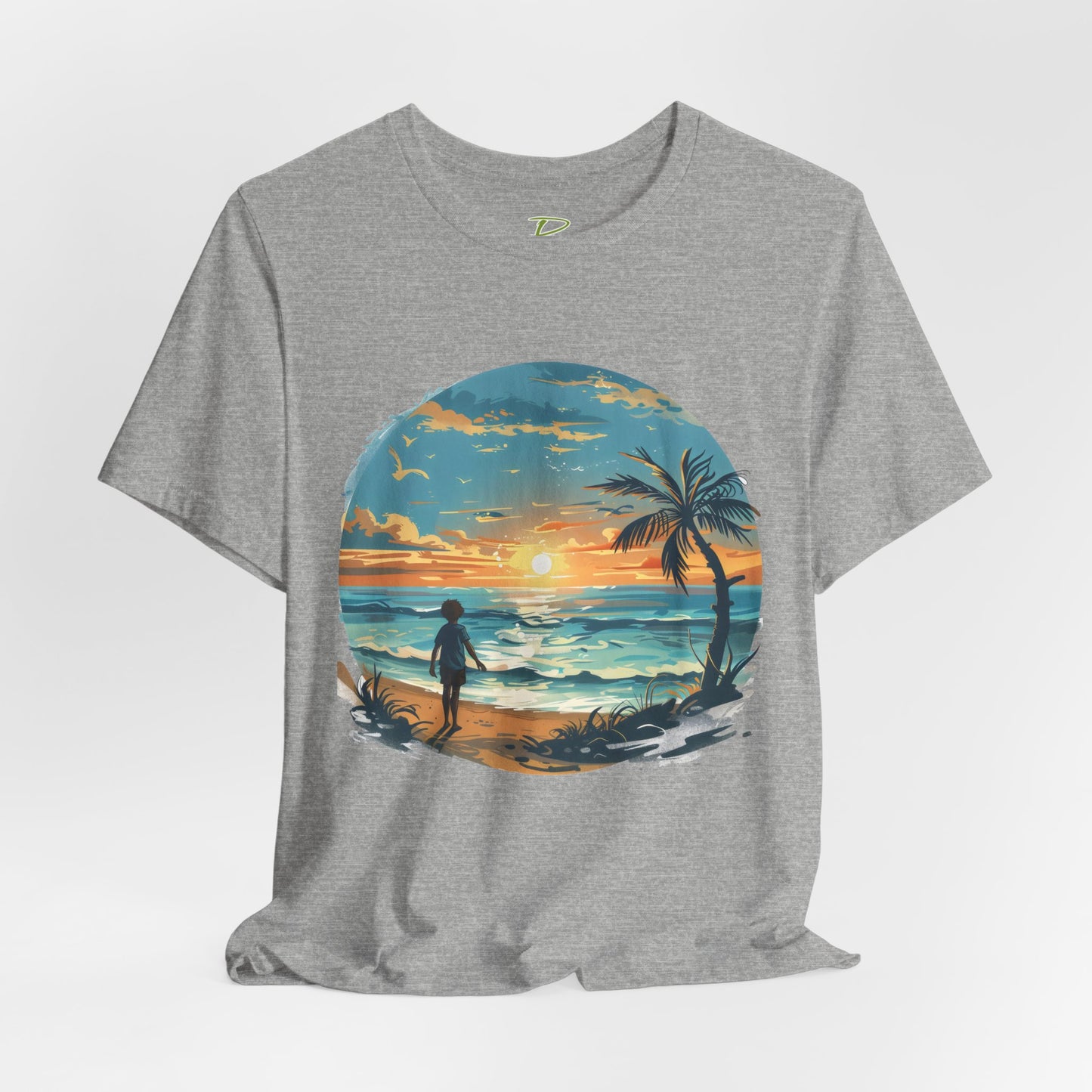 Colorful Sunshine Seaside T-shirt - Lightweight Fabric Tee