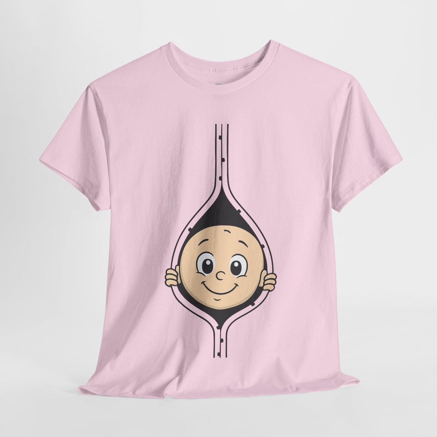 Cute Baby Face Cotton Tee - Fun Graphic T-Shirt for pregnant women