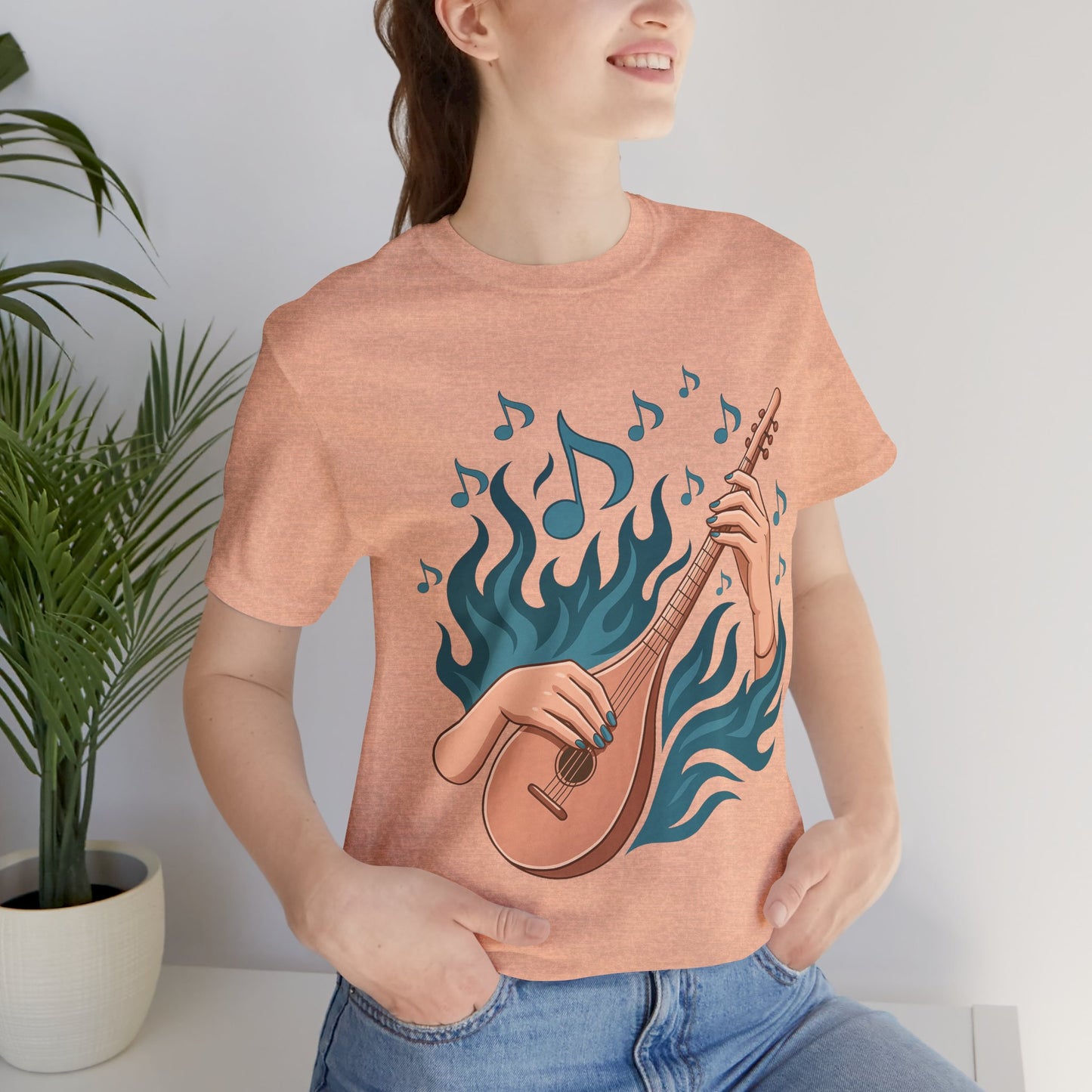 Musical Vibes Tee, Women's Graphic T-Shirt, Music Lover Gift, Casual Wear, Festival Outfit, Band Merch - Lightweight Fabric Tee