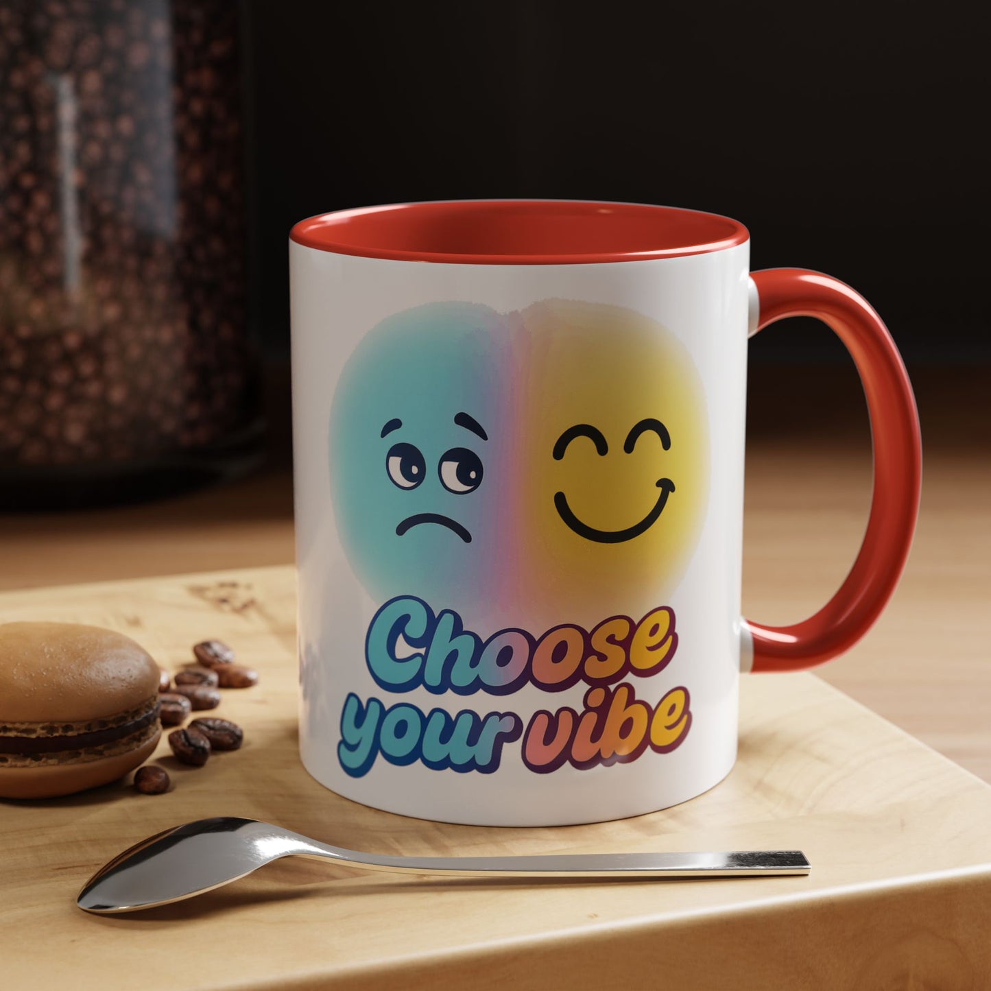 Choose Your Vibe Coffee Mug - Fun Accent Mug for Positive Energy, Happy Mood Gifts, Coffee Lovers, Unique Cup for Home or Office