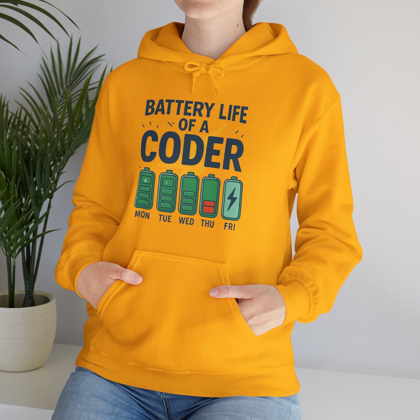 Battery Life of a Coder Hoodie, Programmer Gift, Coding Apparel, Techie Fashion