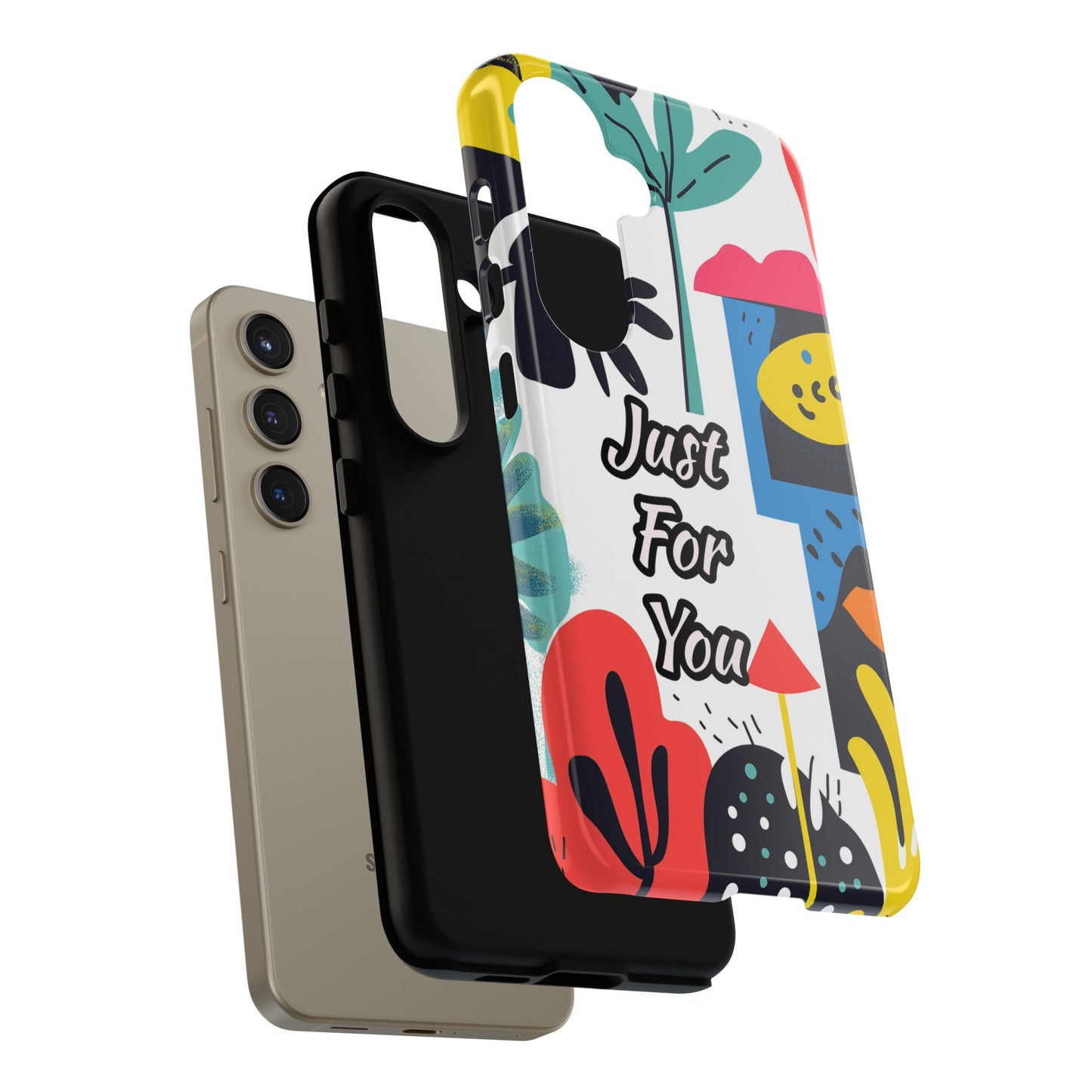 Colorful Phone Case with "Just For You" Design - Fun Gift, Unique Phone Accessory, Vibrant Design, Custom Gift Idea, Personal Touch