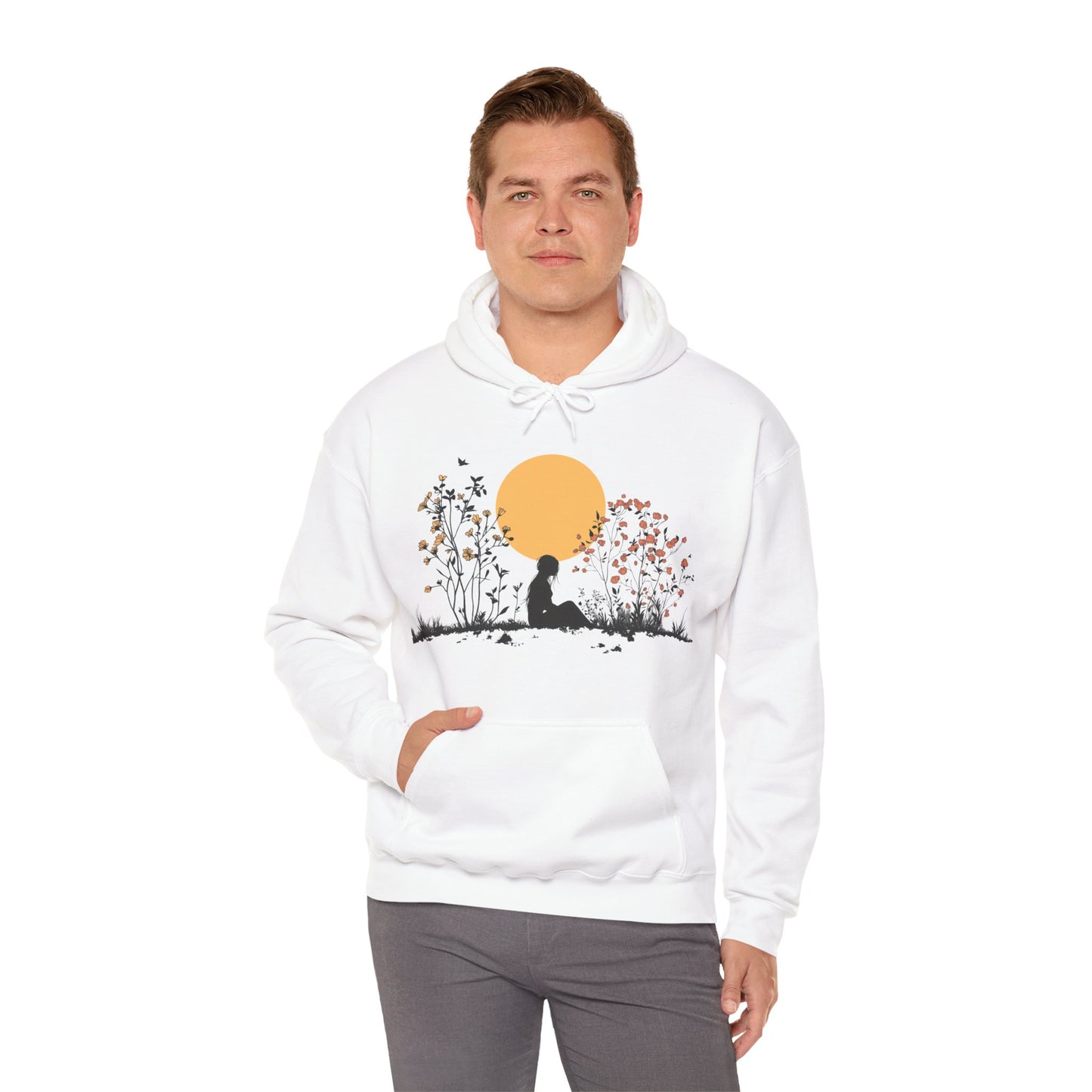 Serene Serenity Unisex Heavy Blend™ Hooded Sweatshirt - Woman & Nature Design Hoodie for Men and Women