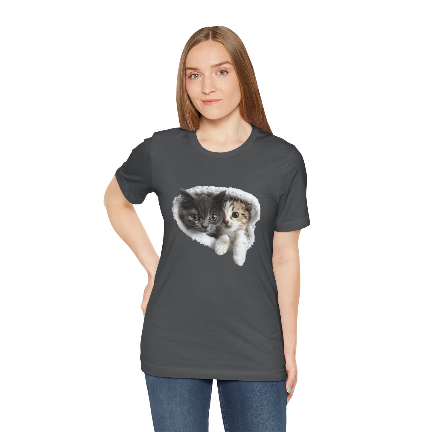 Cute Cats T-shirt for Cat Lovers - Lightweight Fabric Tee
