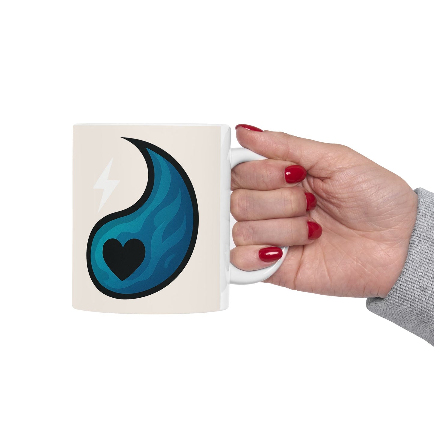 Heartwarming Ceramic Mug - Yin Yang Design for Coffee Lovers