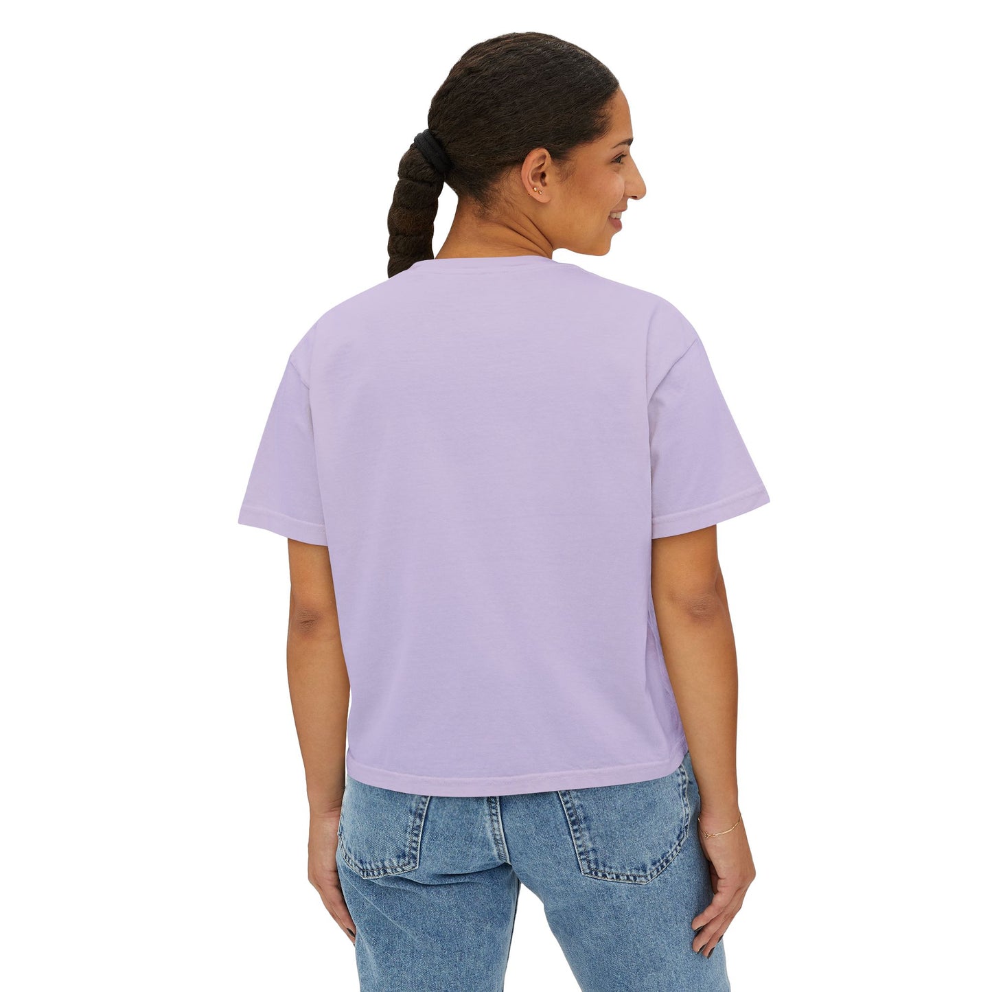 Boho Floral Women's Boxy Tee - Artistic Graphic T-Shirt for Everyday Style