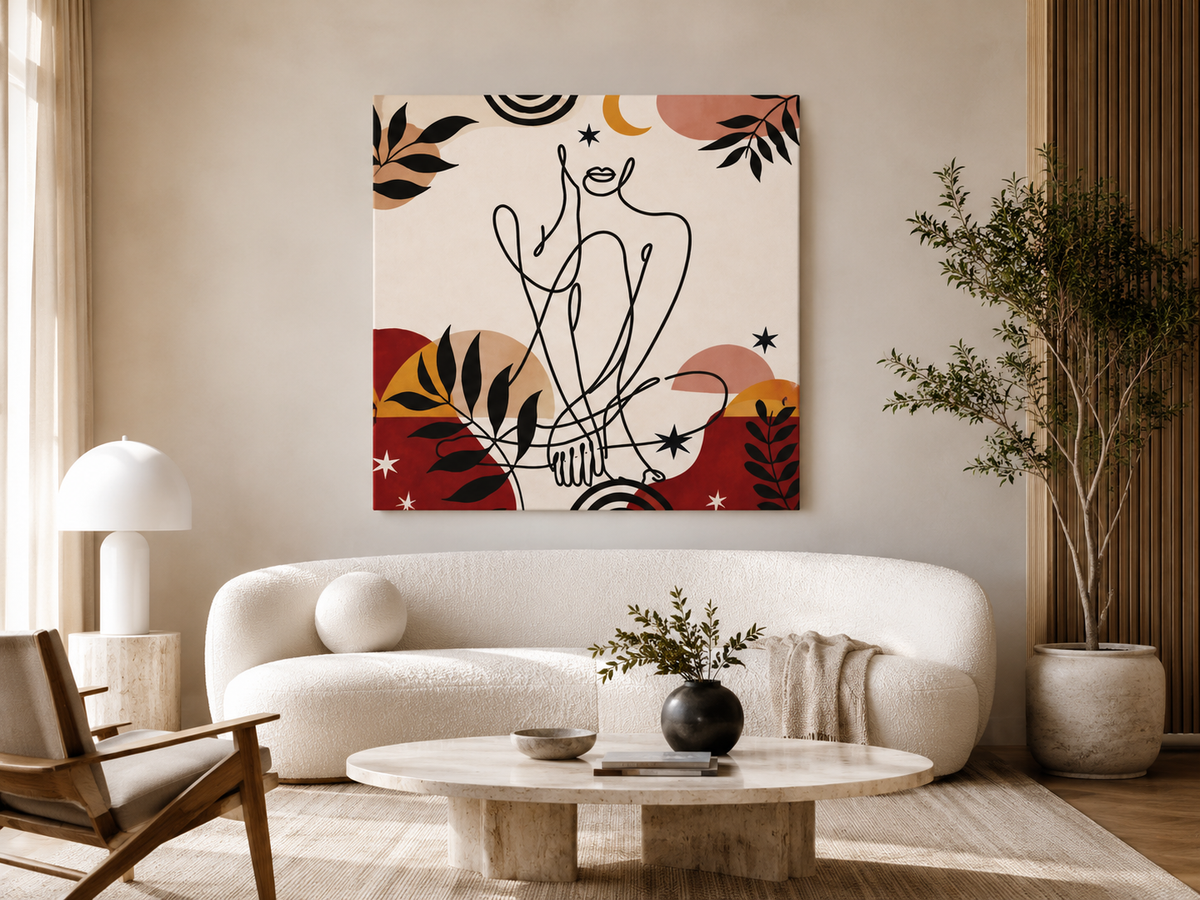 Abstract Line Art Woman Canvas Print