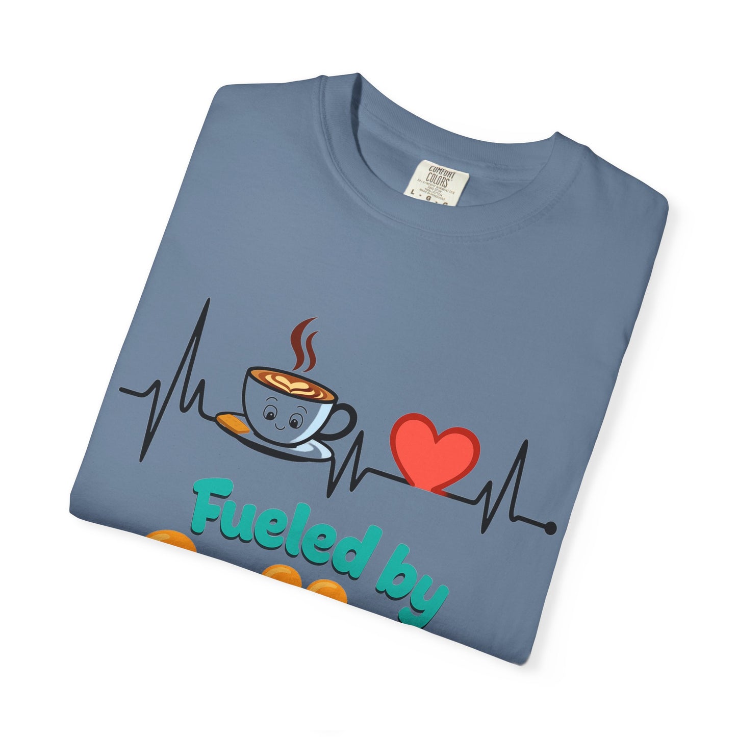 Fueled by Coffee & Love T-Shirt, Cute Coffee Lover Tee, Unisex Graphic Tee, Gift for Coffee Addicts, Casual Everyday Wear