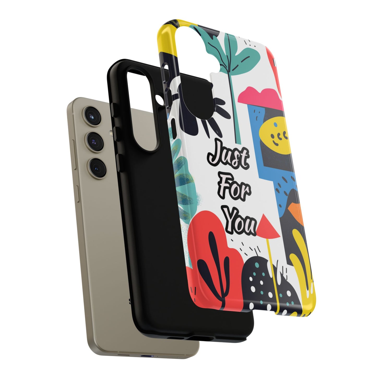 Colorful Phone Case with "Just For You" Design - Fun Gift, Unique Phone Accessory, Vibrant Design, Custom Gift Idea, Personal Touch