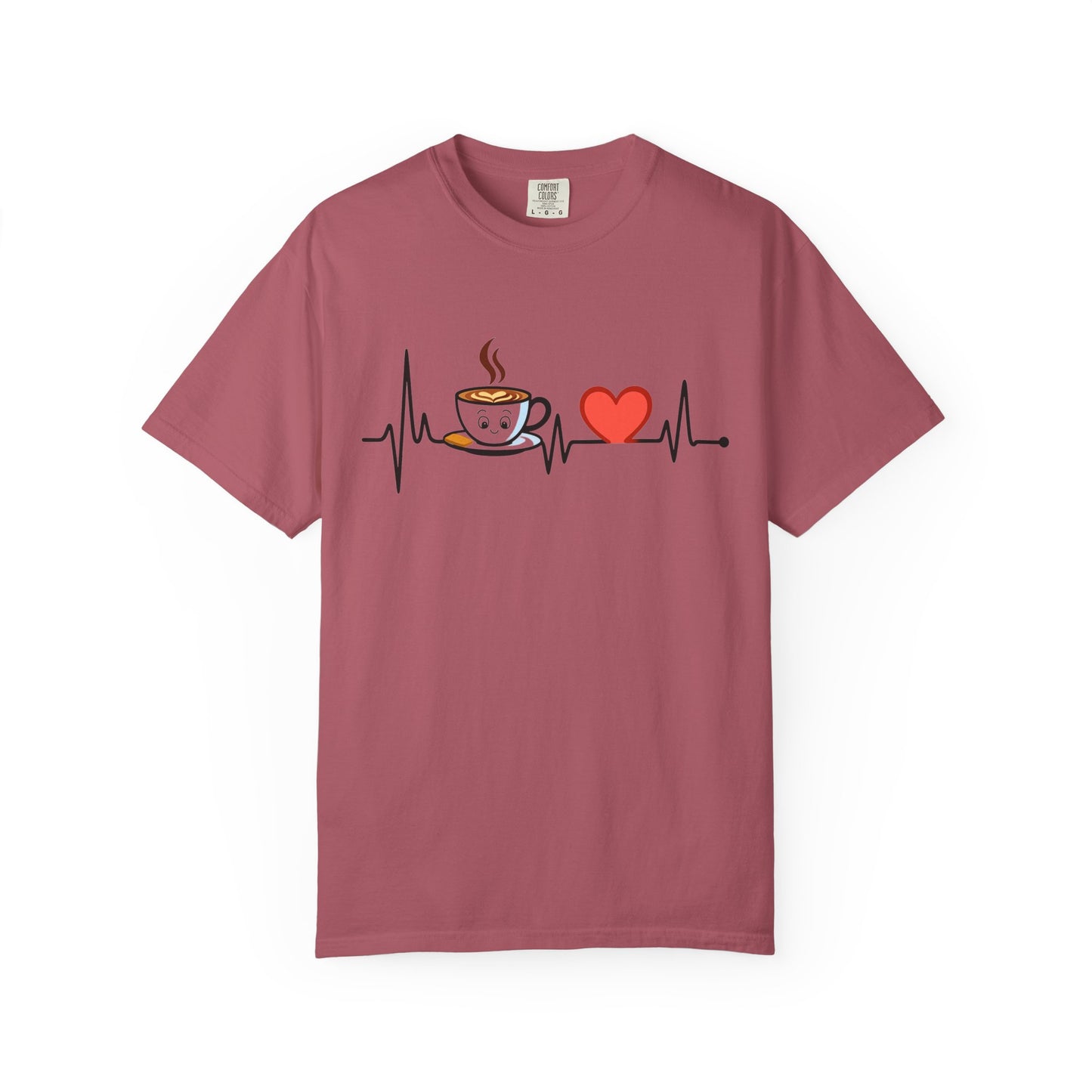 Cute Coffee Heartbeat T-Shirt, Unisex Tee for Coffee Lovers, Gift for Baristas, Casual Wear, Perfect for Birthdays and Holidays