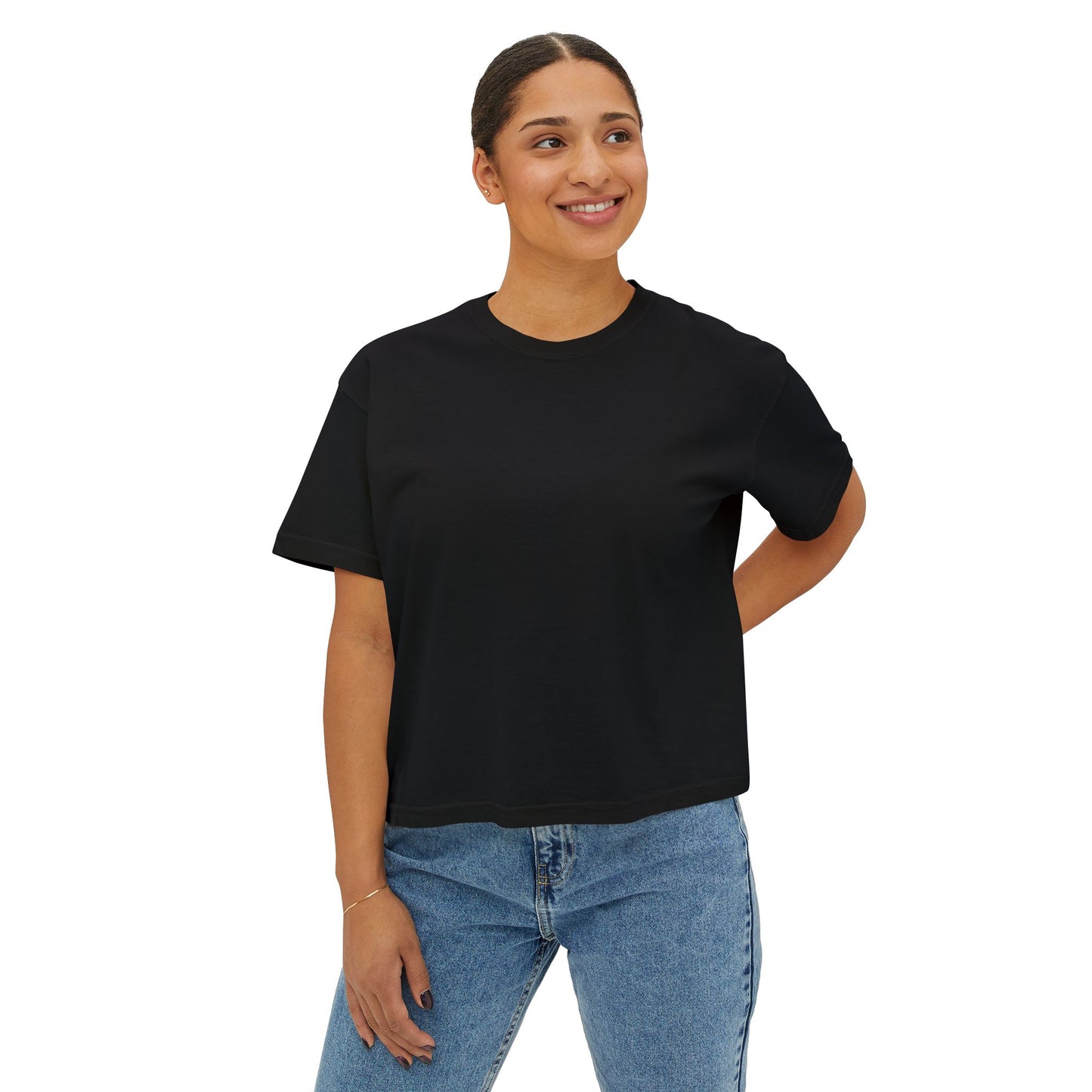 Artistic Women's Boxy Tee - Modern Graphic Top for Casual Style