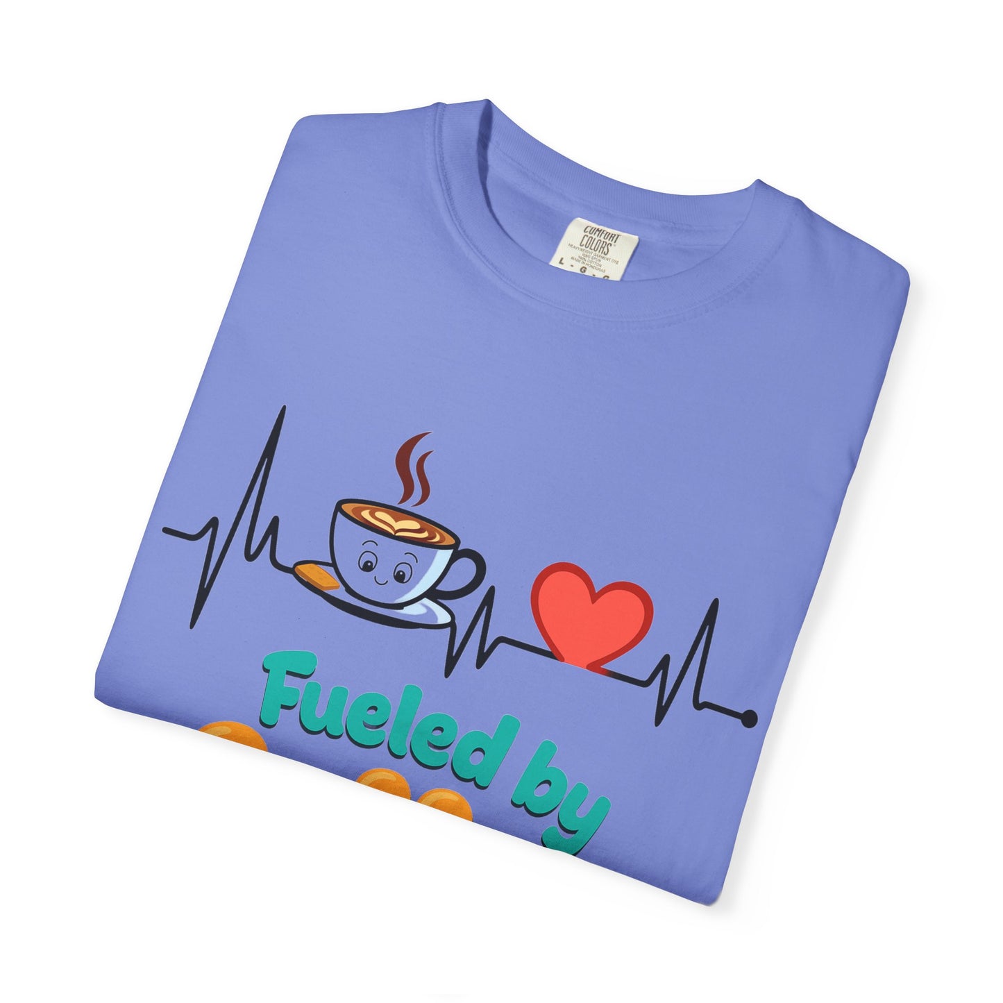 Fueled by Coffee & Love T-Shirt, Cute Coffee Lover Tee, Unisex Graphic Tee, Gift for Coffee Addicts, Casual Everyday Wear