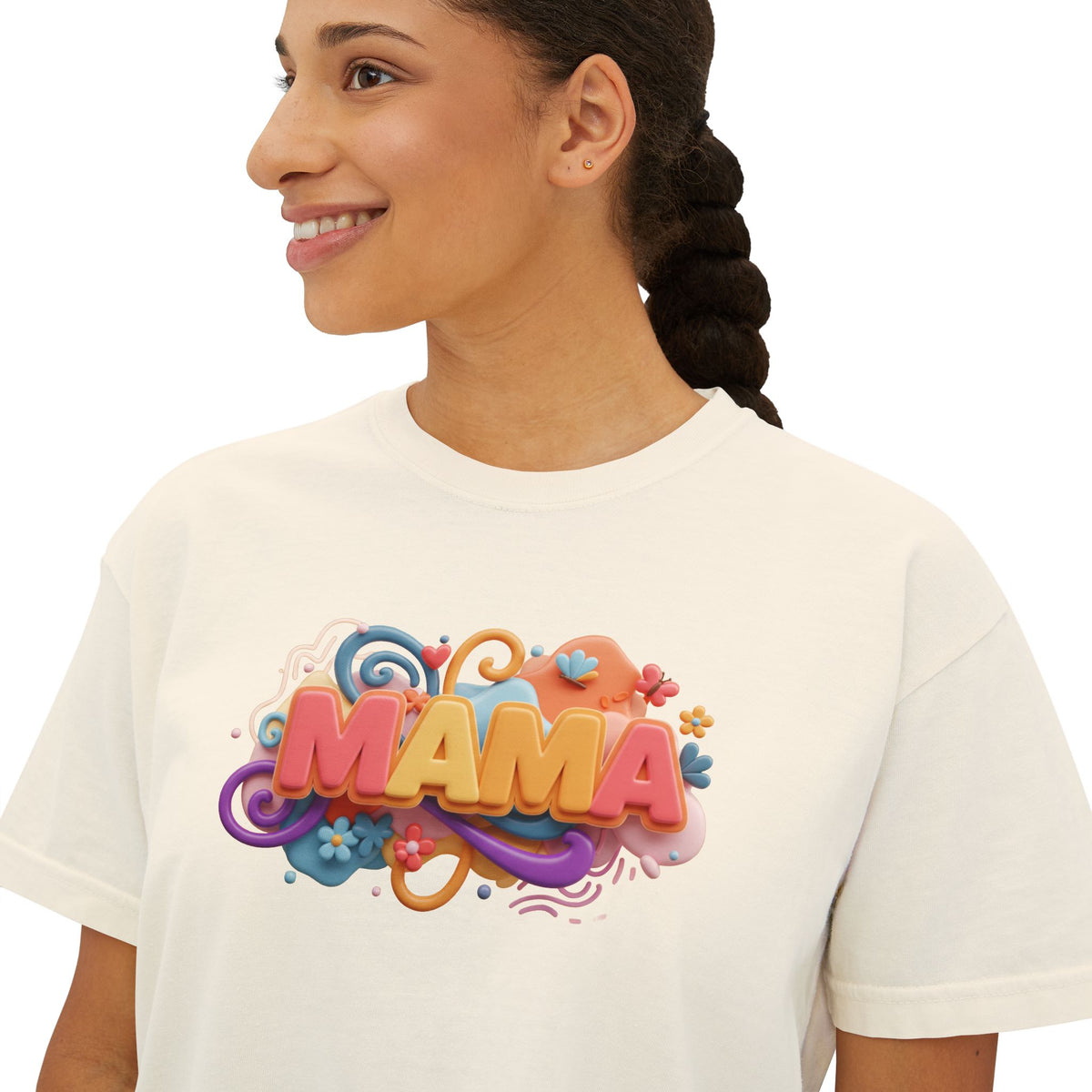 Mama Boxy Tee – Casual Women's T-Shirt for Moms - Women's Boxy Tee