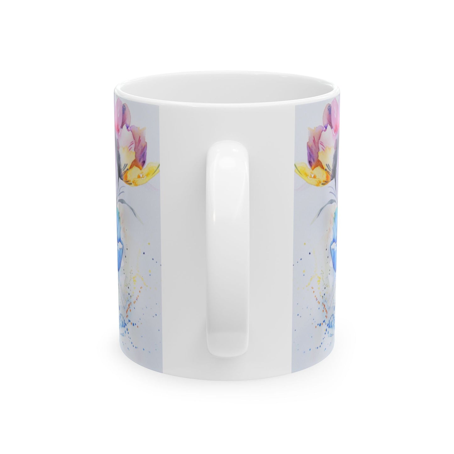 Ceramic Mug, Watercolor Artistic Florals, (11oz, 15oz)