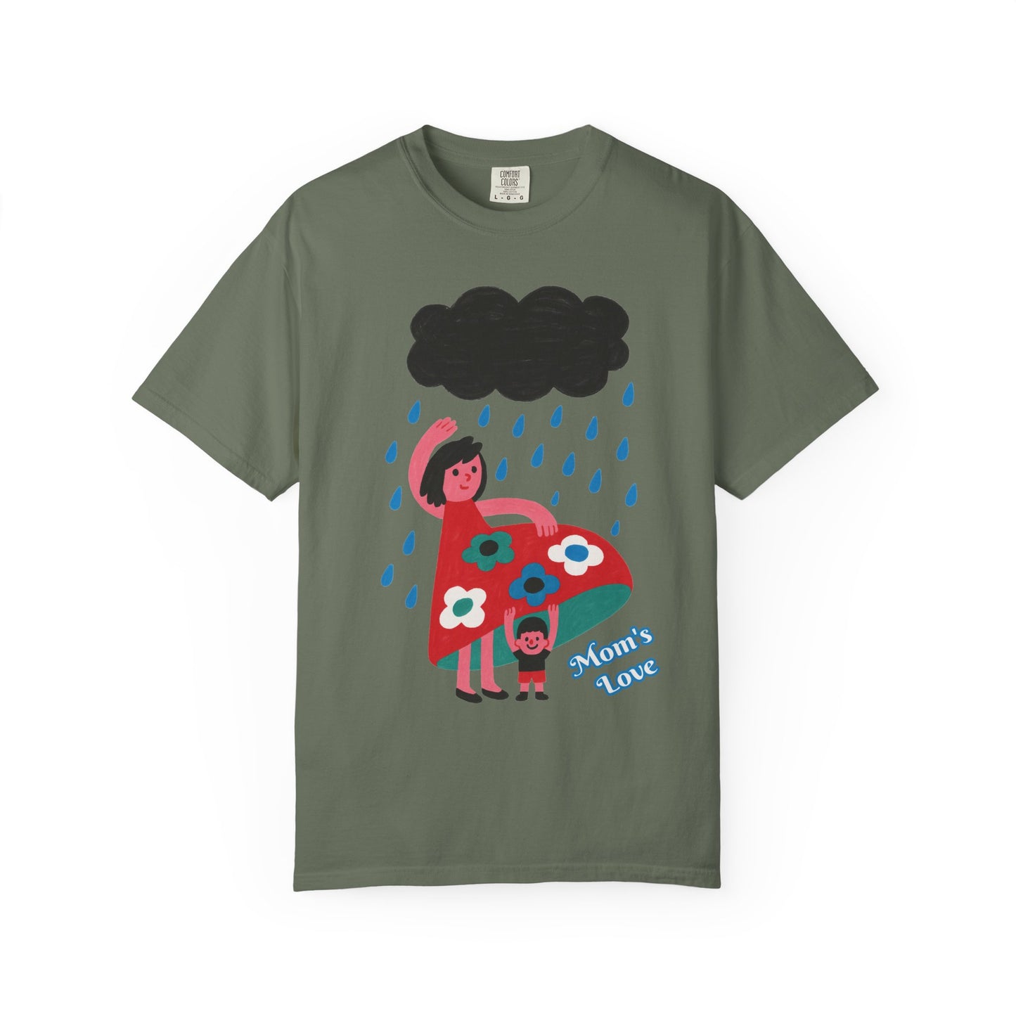 Colorful Rainy Day Unisex T-Shirt - Whimsical Design Featuring Flowers & Clouds - Mother's day Gift - Birthday Gift