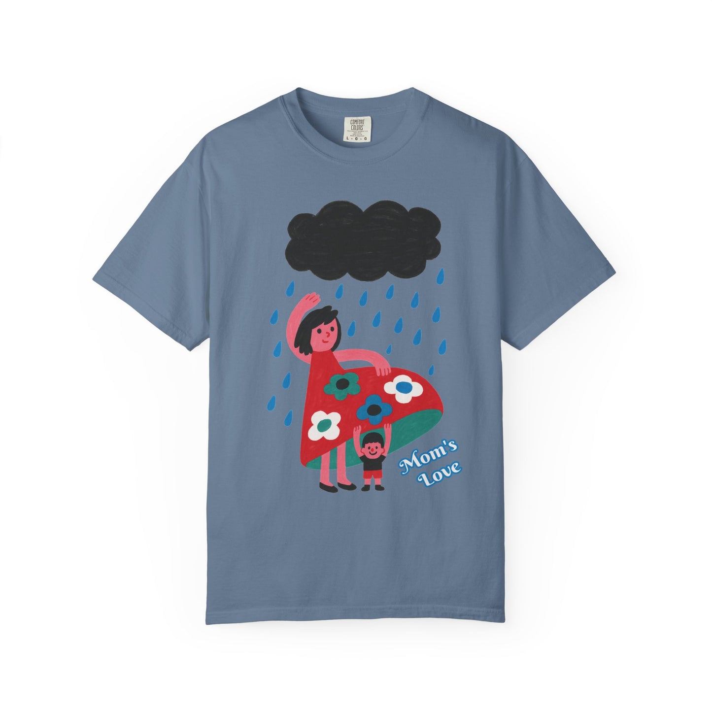 Colorful Rainy Day Unisex T-Shirt - Whimsical Design Featuring Flowers & Clouds - Mother's day Gift - Birthday Gift