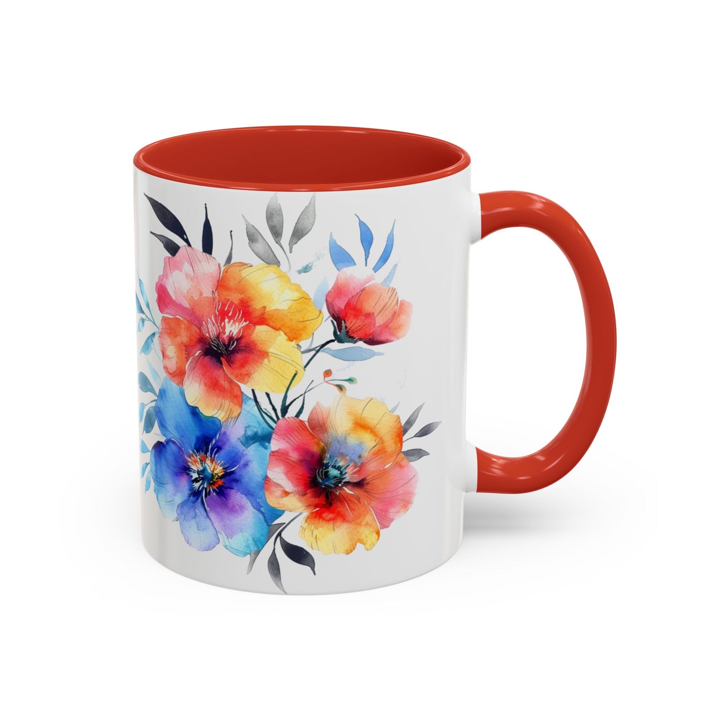 Oil colored Wildflowers Accent Coffee Mug, (11oz, 15oz)