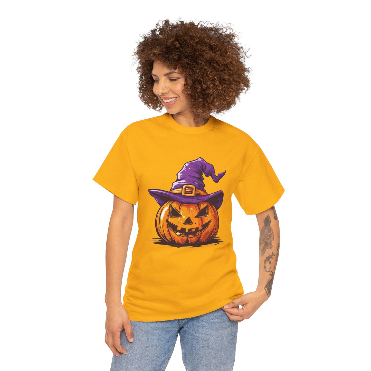 Pumpkin T-shirt - Halloween Tee - Unisex Heavy Cotton Tee - Spooky t-shirt