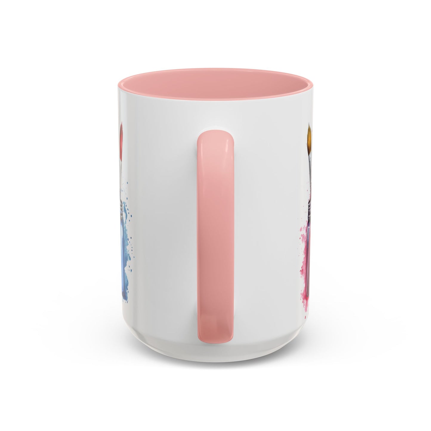 Paint Brushes Design Tea Cup - Accent Watercolor Coffee Mug, (11, 15oz)