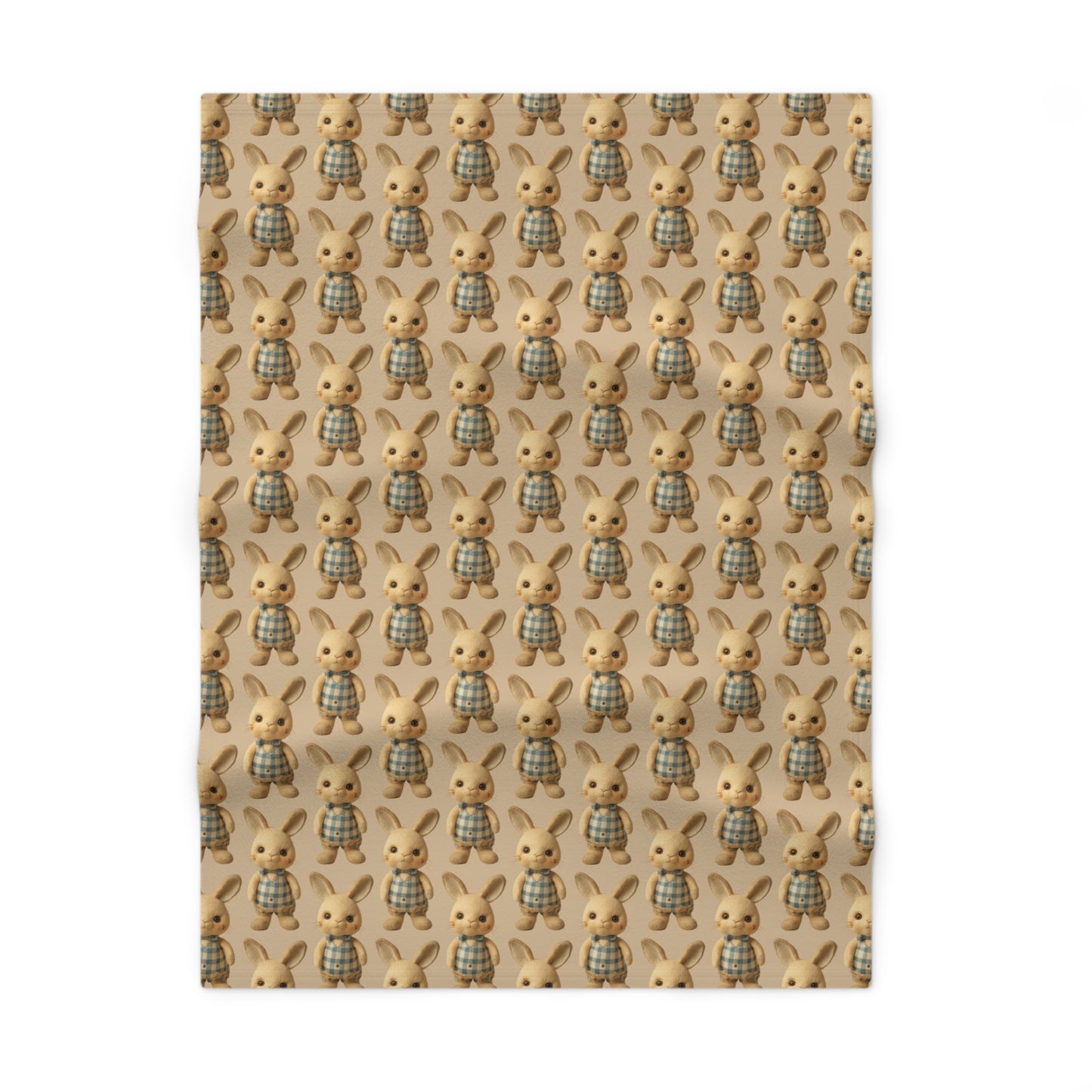 Soft Beige Fleece Baby Blanket -  Rabbit Blanket