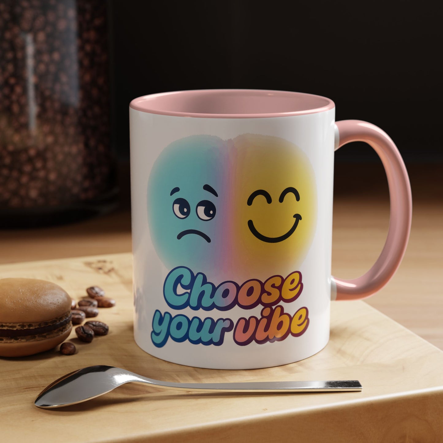 Choose Your Vibe Coffee Mug - Fun Accent Mug for Positive Energy, Happy Mood Gifts, Coffee Lovers, Unique Cup for Home or Office