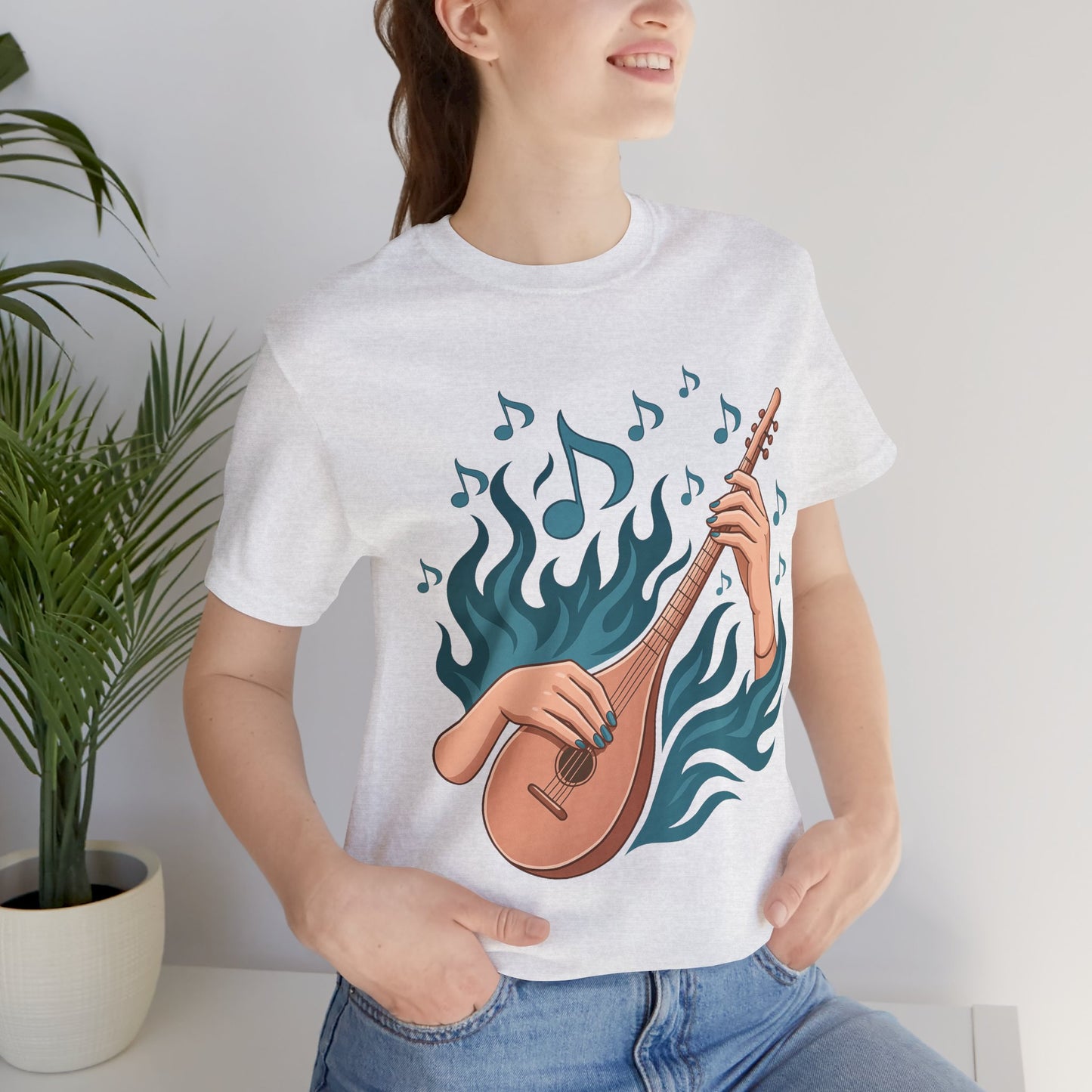Musical Vibes Tee, Women's Graphic T-Shirt, Music Lover Gift, Casual Wear, Festival Outfit, Band Merch - Lightweight Fabric Tee