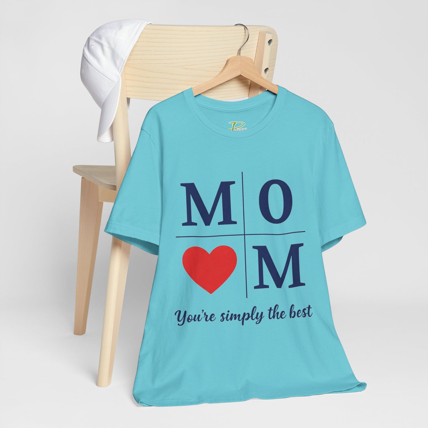 Mom Heart Jersey Tee - You're Simply the Best - Lightweight Fabric Tee -  Gift for Mom - Birthday Gift