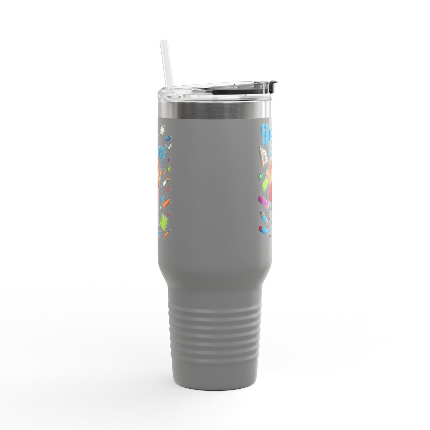 Back to School Insulated Travel Mug, 40oz - Colorful Design for Kids