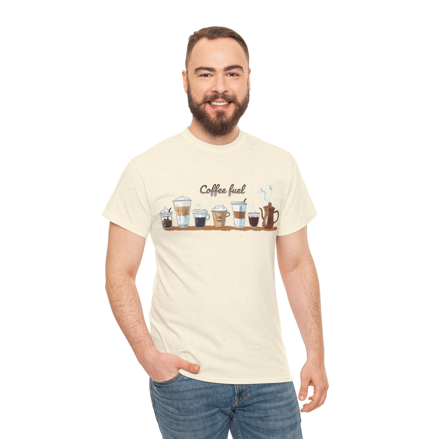 Coffee Cups T-shirt - Unisex Heavy Cotton Tee