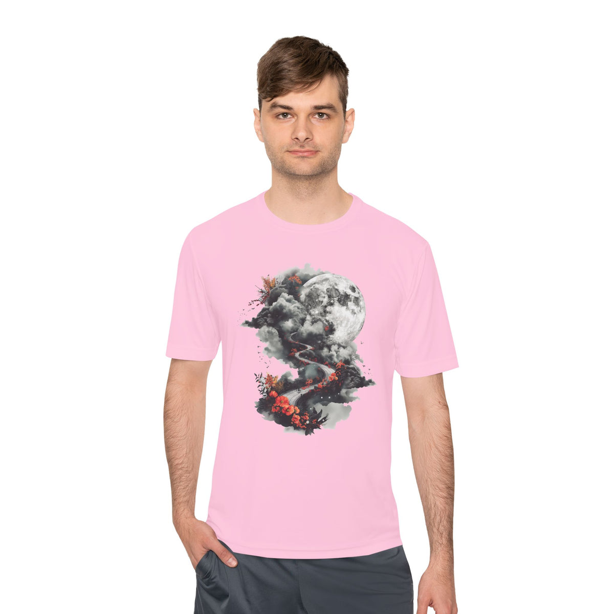 Unisex Wicking Tee Shirts - Beautiful Road Going up to Space T-shirt