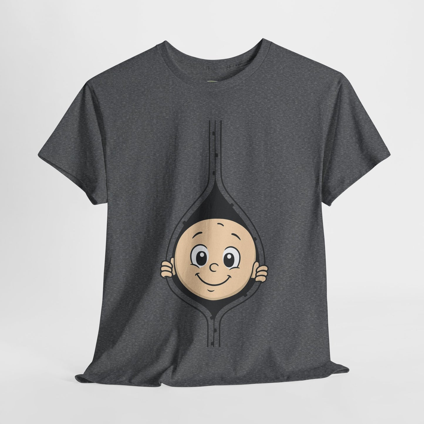 Cute Baby Face Cotton Tee - Fun Graphic T-Shirt for pregnant women