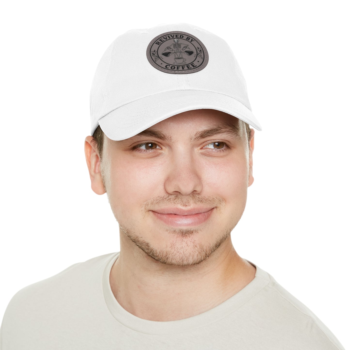Revived by Coffee Dad Hat with Leather Patch - Perfect Gift for Coffee Lovers