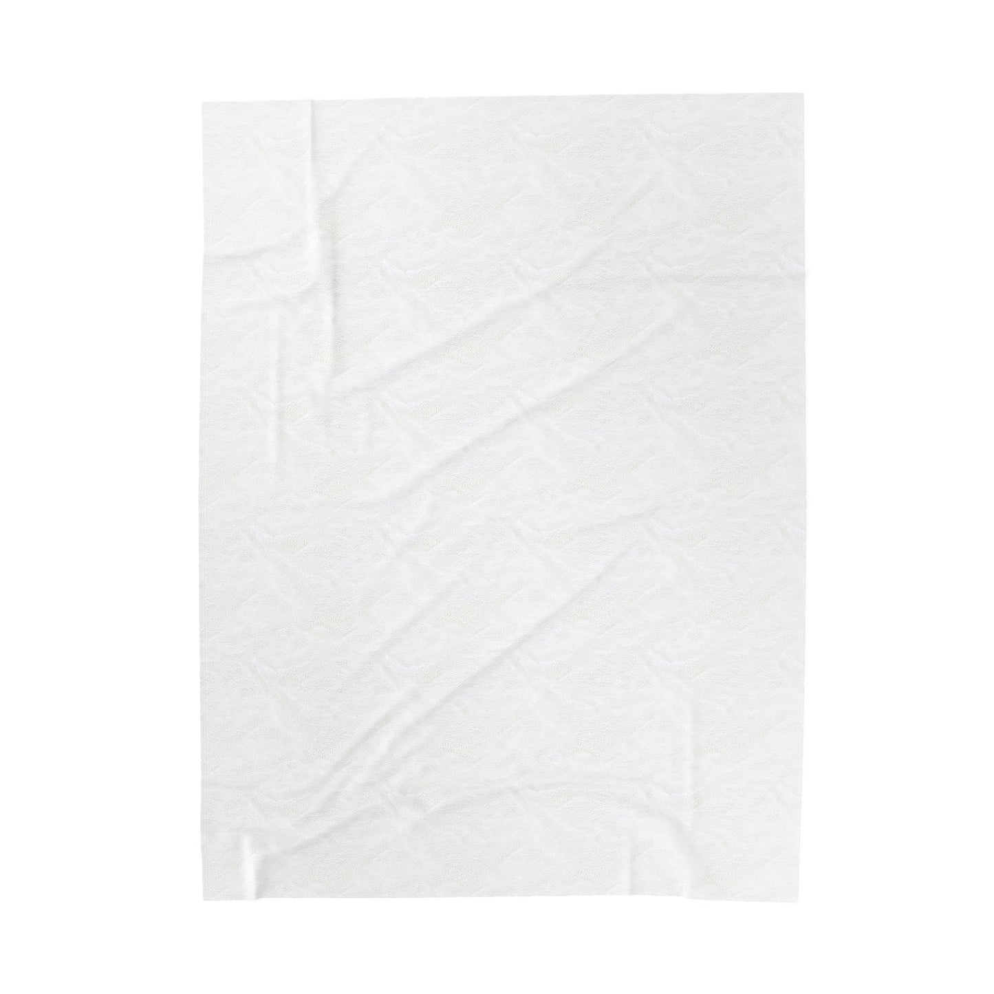 White Velveteen Plush Blanket with beautiful pink rose surrounded by swirling leaves