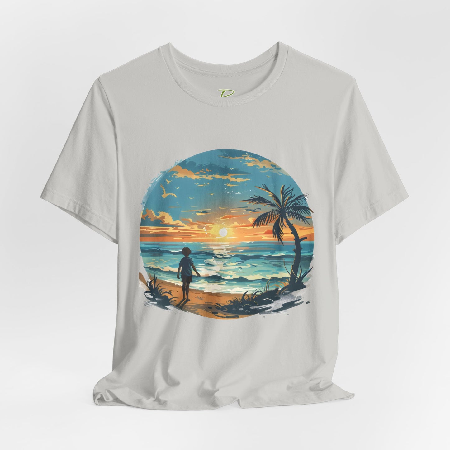 Colorful Sunshine Seaside T-shirt - Lightweight Fabric Tee