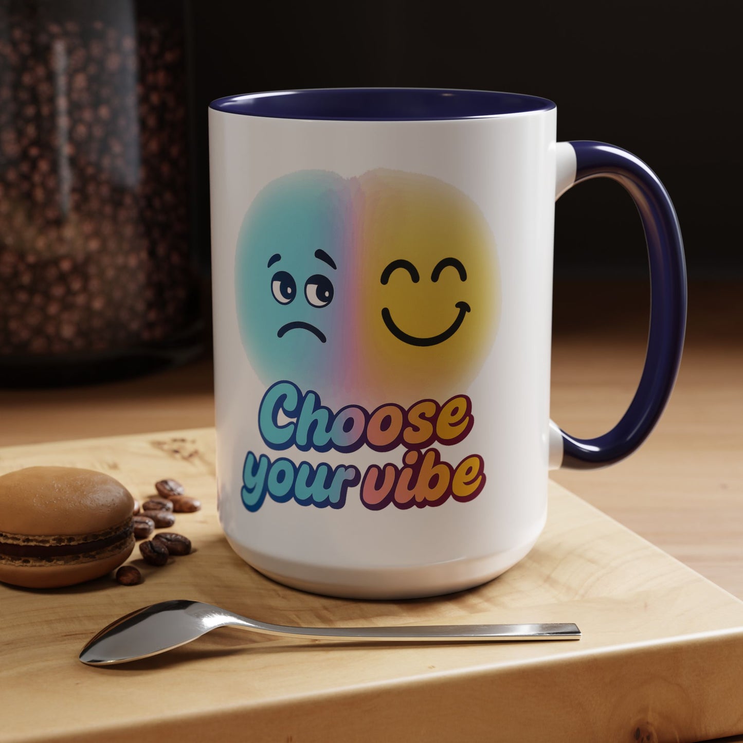 Choose Your Vibe Coffee Mug - Fun Accent Mug for Positive Energy, Happy Mood Gifts, Coffee Lovers, Unique Cup for Home or Office
