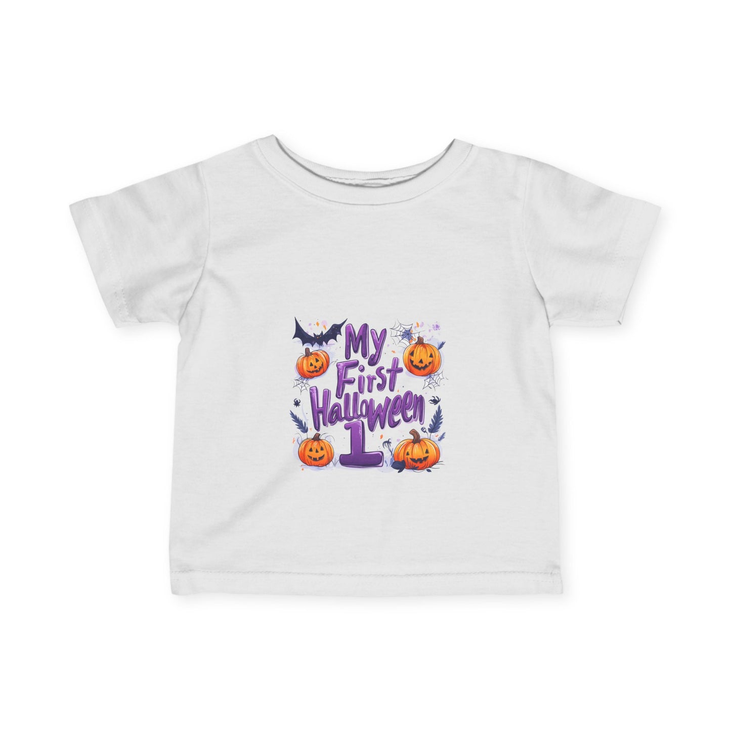 Infant Fine Jersey Tee - Spooky First Halloween - "My First Halloween" Cute Cartoon Design